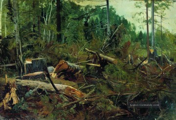 Fällen klassische Landschaft Ivan Ivanovich Wald Ölgemälde